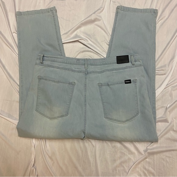 Barbell Apparel Fit Mom Jeans Stretch High Waist Light Washed Blue Size 33 - Picture 6 of 9